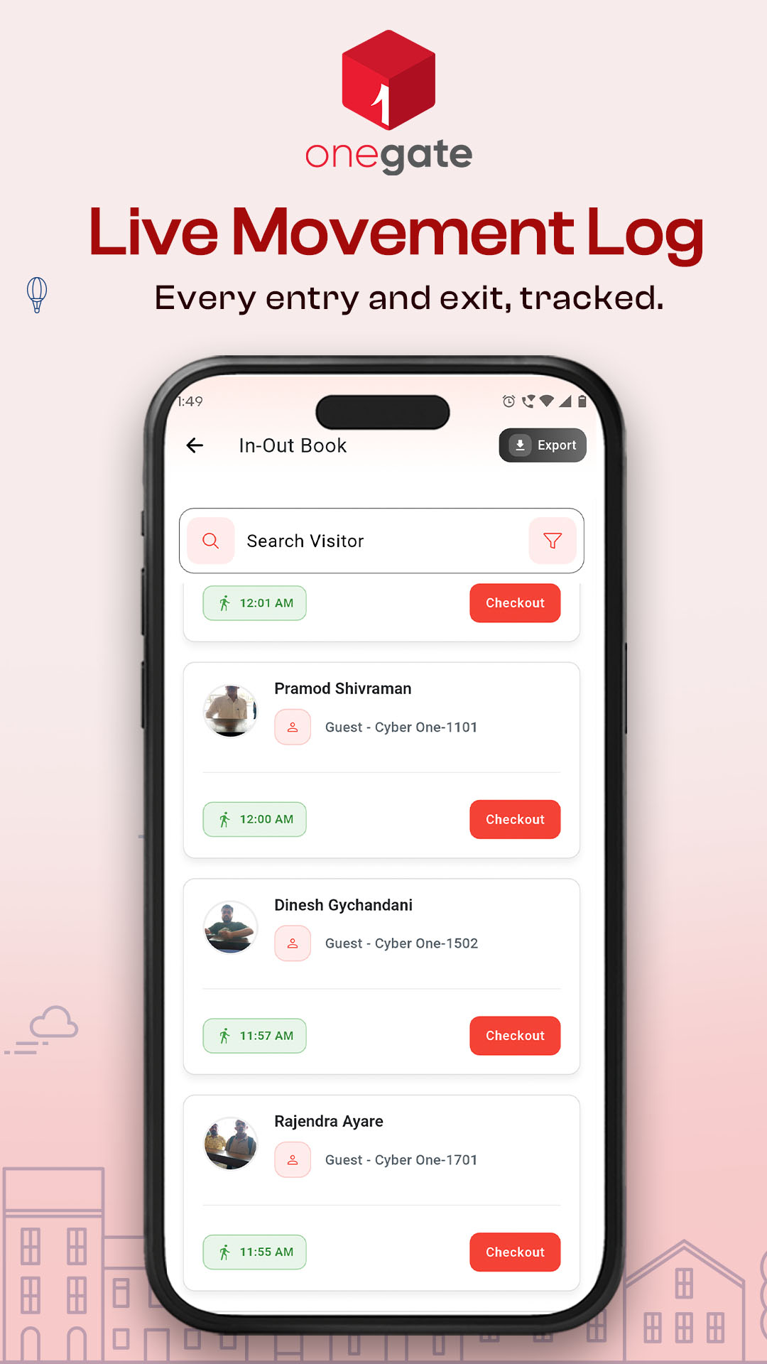onegate Live Movement Log