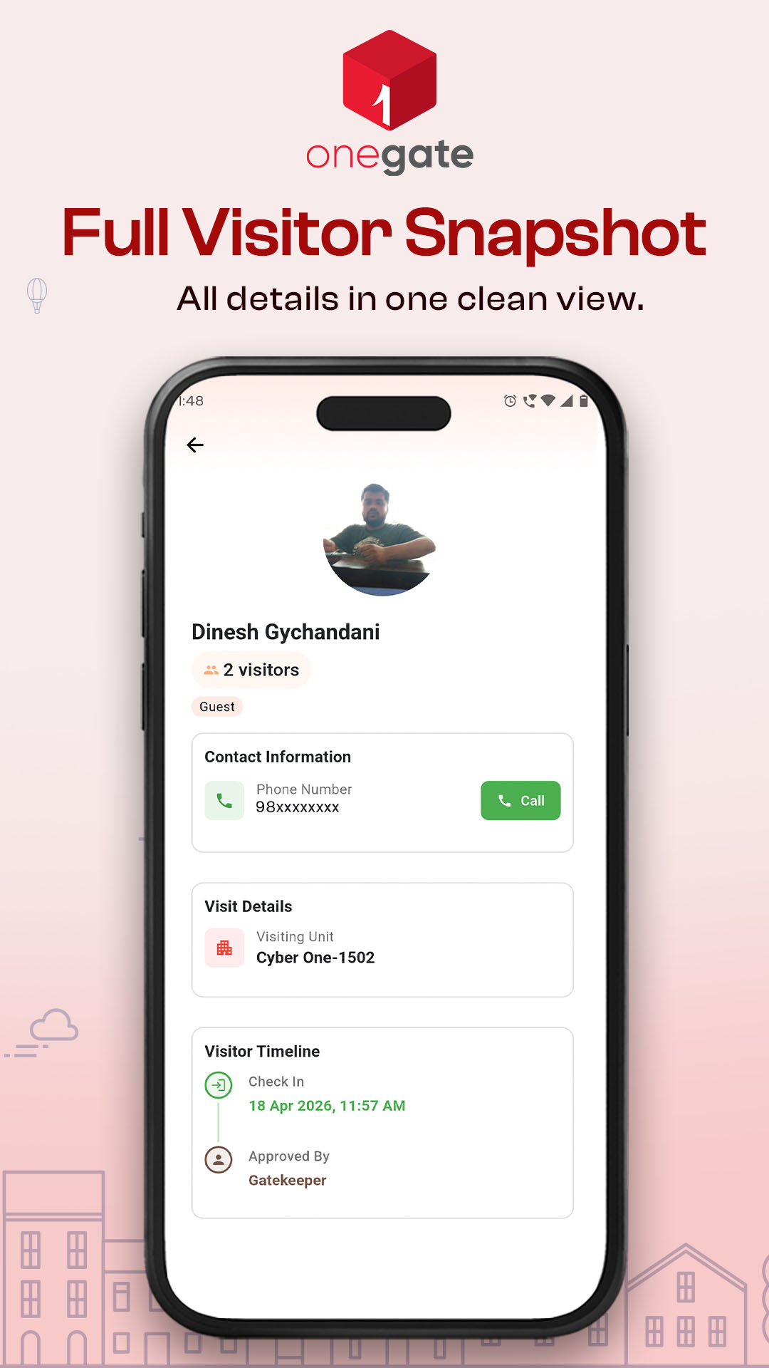onegate Full Visitor Snapshot — visitor profile